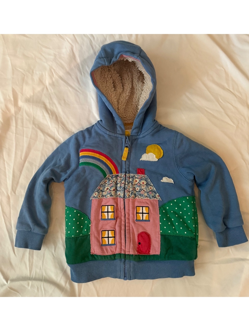 Baby Boden 18-24m House Sherpa Zip Hoodie